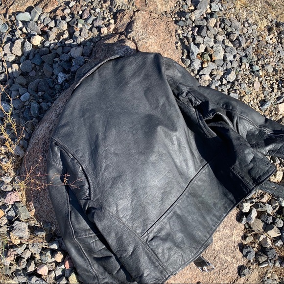 Vintage badass oversized leather motorcycle jacket - Picture 7 of 9